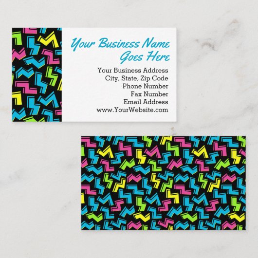 Retro 1980's Cool Cute 80s Memphis Pop Art Visitekaartje (Voorkant / Achterkant)