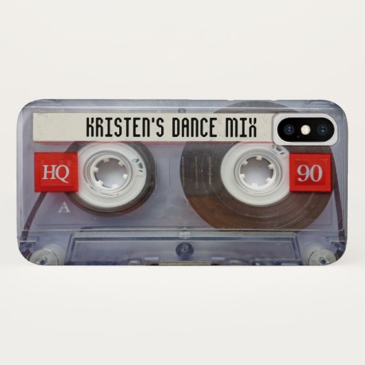 Retro 1980's Cool Funny Cute Cassettebandje Case-Mate iPhone Case (Achterkant (horizontaal))