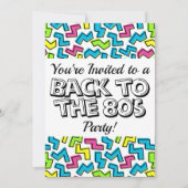Retro 1980's Cool Schattige Pattern 80s Party Kaart (Voorkant)