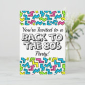 Retro 1980's Cool Schattige Pattern 80s Party Kaart (Staand voorkant)