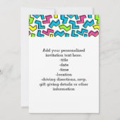 Retro 1980's Cool Schattige Pattern 80s Party Kaart (Achterkant)