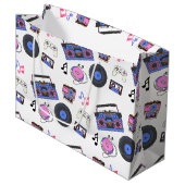 Retro 1980's Era Music Verjaardag Groot Cadeauzakje (Voorkant Gekanteld)