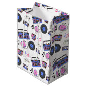 Retro 1980's Era Music Verjaardag Medium Cadeauzakje (Voorkant Gekanteld)