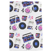 Retro 1980's Era Music Verjaardag Medium Cadeauzakje (Voorkant)