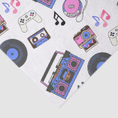 Retro 1980's Era Music Verjaardag Tissuepapier (Detail)