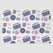 Retro 1980's Era Music Verjaardag Tissuepapier (Voorkant)