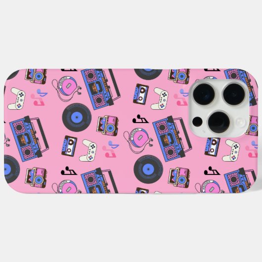 Retro 1980's Era Muziek Nostalgisch Case-Mate iPhone Case (Achterkant (horizontaal))