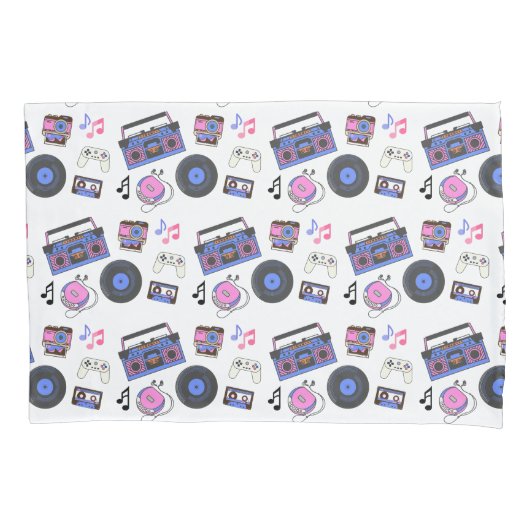 Retro 1980's Era Muziek Nostalgisch Kussensloop (Voorkant)