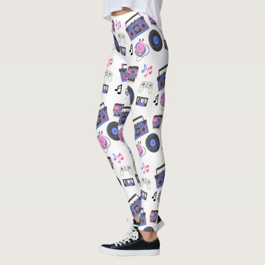 Retro 1980's Era Muziek Nostalgisch Leggings (Links)