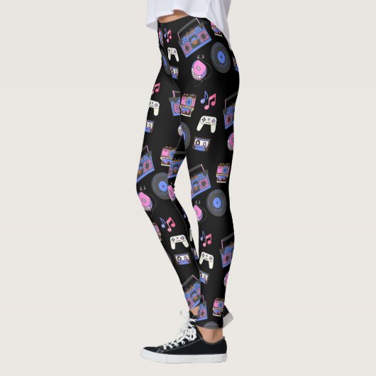 Retro 1980's Era Muziek Nostalgisch Leggings (Links)