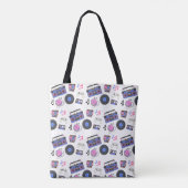 Retro 1980's Era Muziek Nostalgisch Tote Bag (Achterkant)