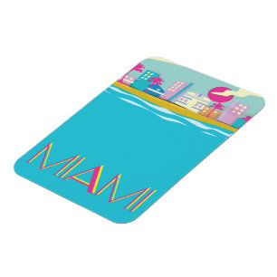 Retro 1980s Miami Reisposter Magneet