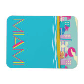 Retro 1980s Miami Reisposter Magneet (Horizontaal)