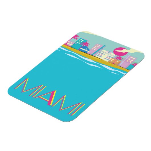 Retro 1980s Miami Reisposter Magneet (Linkerzijde)