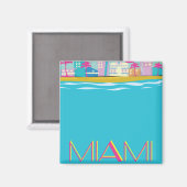 Retro 1980s Miami-reisposter Magneet (Voorkant / Achterkant)