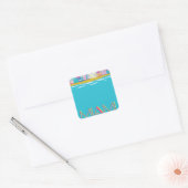 Retro 1980s Miami-reisposter Vierkante Sticker (Envelop)