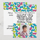 Retro 1980's Pattern 80s Verjaardagsfeestfoto Kaart (Voorkant / Achterkant)
