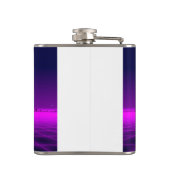 Retro 1980s synthwave gloed neon licht stad heupfles (Achterkant)