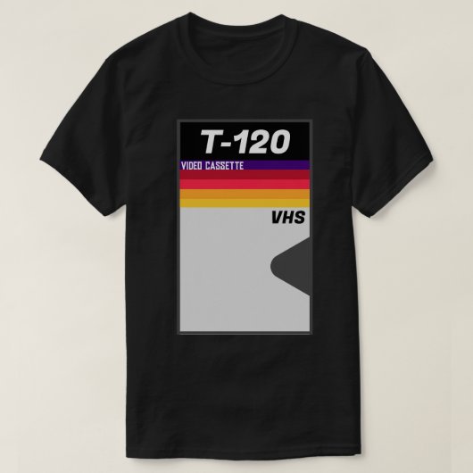 Retro 1980s T-120 VHS Cassettebandje T-Shirt (Design voorkant)