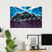 Retro 1980s videogame-afbeelding poster (Thuiskantoor)