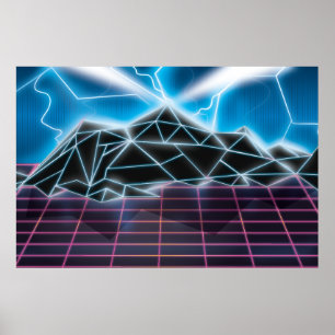Retro 1980s videogame-afbeelding poster