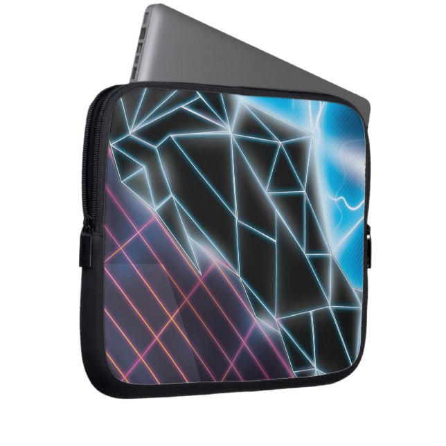 Retro 1980s videogame grafisch laptop sleeve (Voorkant Rechts)