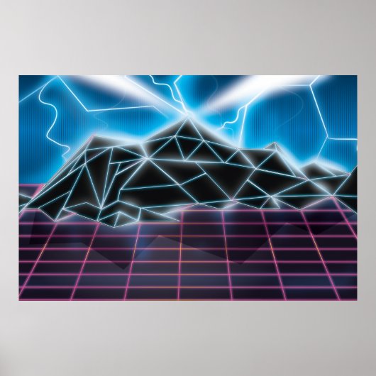 Retro 1980s videogame grafisch poster (Voorkant)