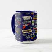Retro 1980's Videospel Accessoires Patroon Mok (Voorkant links)