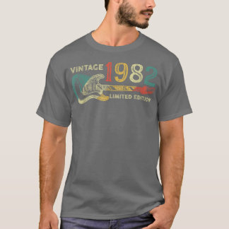 Retro 1982 verjaardagscadeau voor mannen Guitar Pl T-shirt