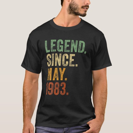 Retro 1983 Birthday May Born Legend from 1983 T-shirt (Voorkant)