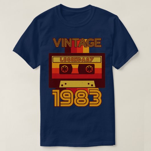  Retro 1983 Legendarische Cassettebandje T-shirt (Design voorkant)
