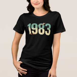 Retro 1983: vliegtuiggrafiek Tri-Blend shirt