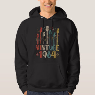 Retro  1984 Guitar Lover 1984 Birthday Guit Hoodie
