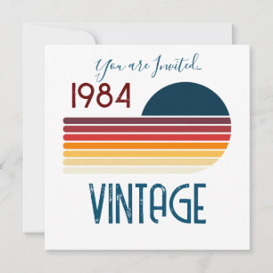 Retro 1984 Streep Zon 40e Verjaardag Kaart