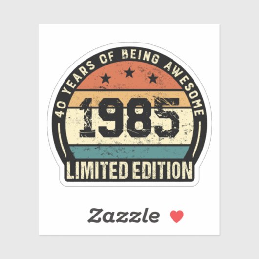 Retro 1985 40e verjaardag sticker (Vel)
