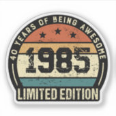 Retro 1985 40e verjaardag sticker (Voorkant)