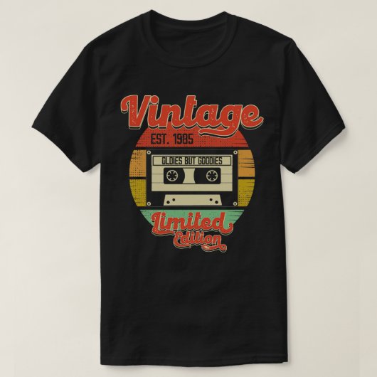 Retro 1985 Cassettebandje Oldies Maar Goodie T-shirt (Design voorkant)