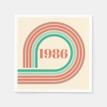 Retro 1986 40e verjaardag Koraal Boho Strepen