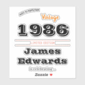 Retro 1986 - 40e verjaardag sticker (Vel)