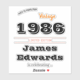 Retro 1986 - 40e verjaardag sticker