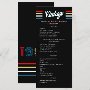 Retro 1986 40e verjaardagsfeest Itinerarium