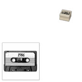 Retro 1986 aanpasbare cassettebandje rubberstempel (Gestempeld)