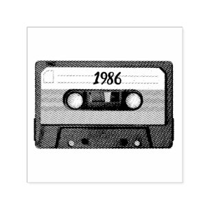Retro 1986 aanpasbare cassettebandje  zelfinktende stempel