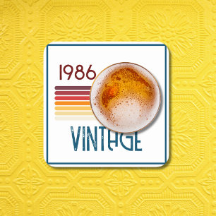 Retro 1986 Streep Zon 40e Verjaardag Kartonnen Onderzetters
