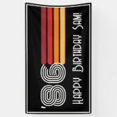 Retro 1986 Streep Zon 40e Verjaardag Spandoek (Verticaal)
