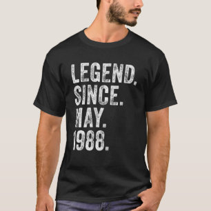 Retro 1988 Birthday May Born Legend from 1988 T-shirt