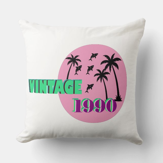 Retro 1990 Verjaardagscadeau Kussen (Voorkant)