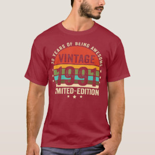 Retro  1991 30 jaar oud 30e verjaardag voor t-shirt