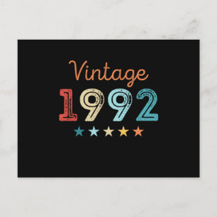 Retro 1992 30e verjaardag cadeau 30 jaar oud briefkaart
