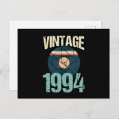 Retro 1994 26 th Birthday Record Vinyl Vin Briefkaart (Voorkant / Achterkant)